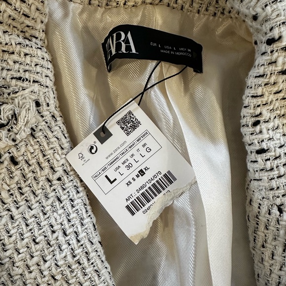 NWT Zara Textured Double-Breasted Blazer - Picture 12 of 12